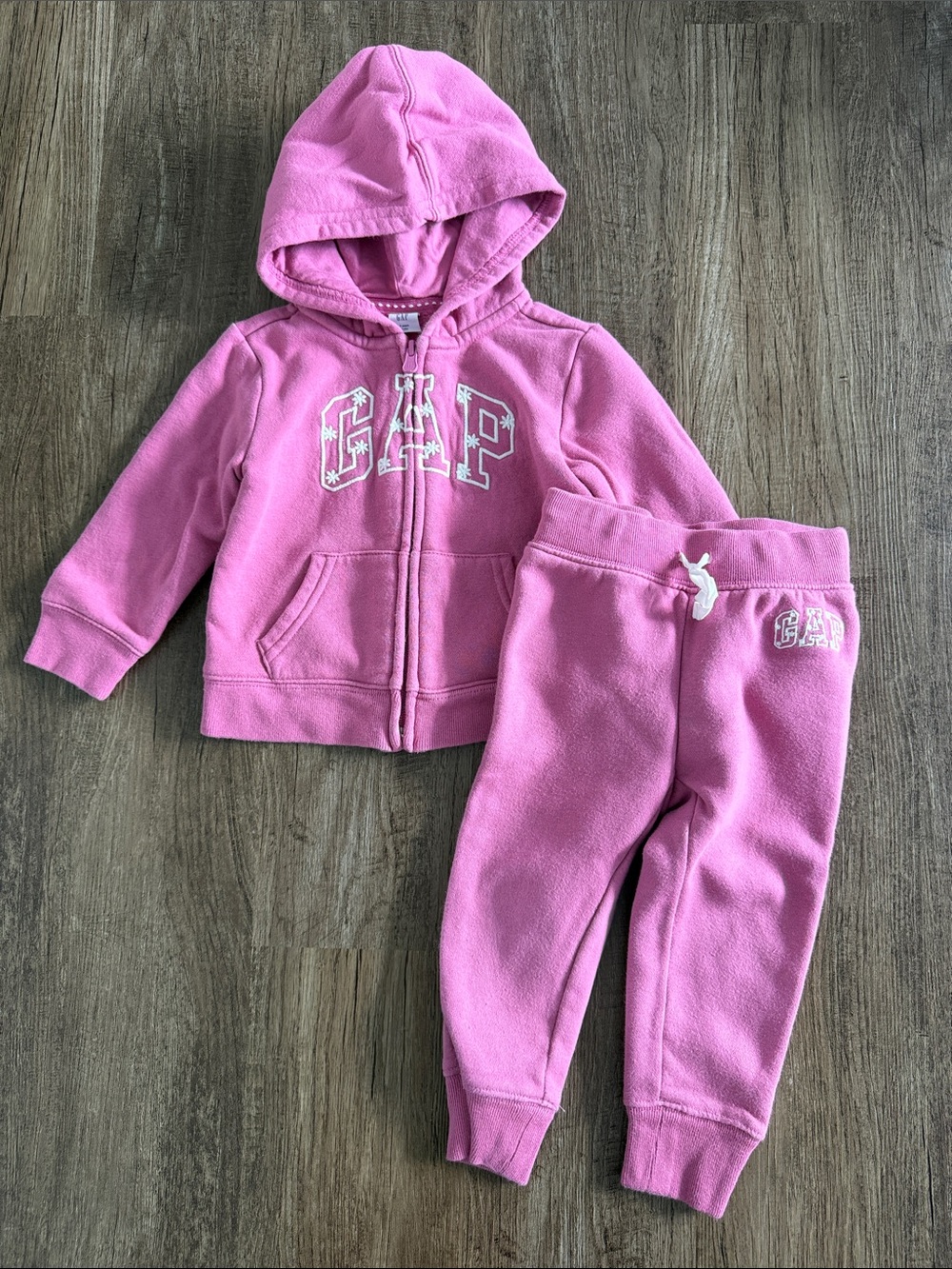 GAP Pink Girls Fleece Hoodie & Joggers Set